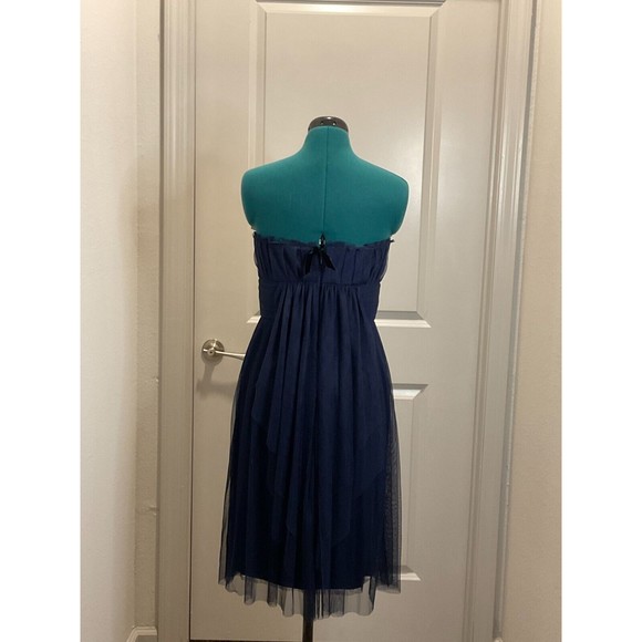 Vera Wang‎ Maids Dress Sz 10 Blue Tulle Strapless Wedding Prom Cocktail Party - Picture 3 of 5
